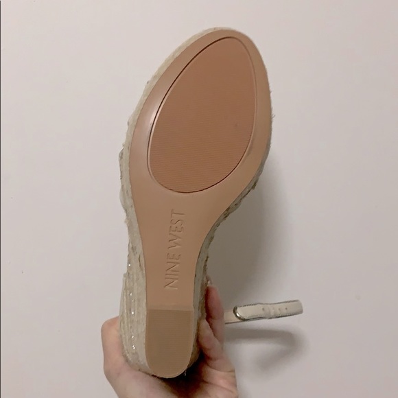 Nine West silver braided espadrille wedges - Picture 4 of 4